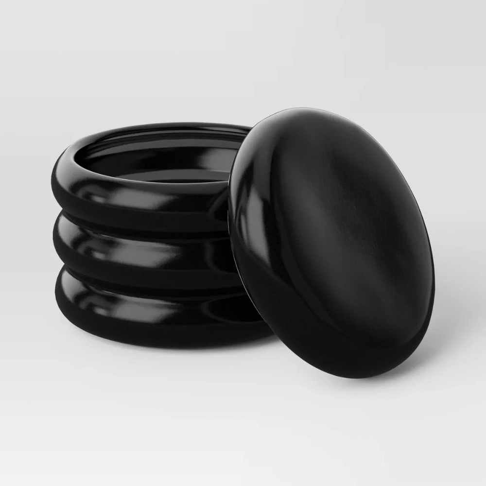 Bubble Lidded Ceramic Box Black - Room Essentials.